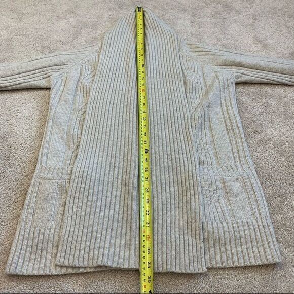 All saints Beige Cream Oatmeal Open Front Cardigan Sweater Sz 10 - Picture 9 of 11
